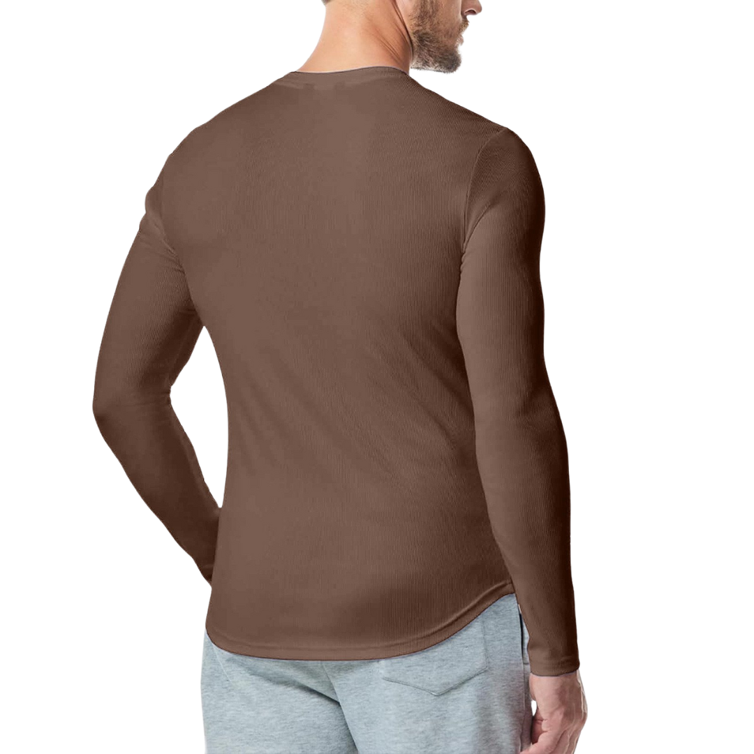 Long Sleeve Textured Muscle Shirt