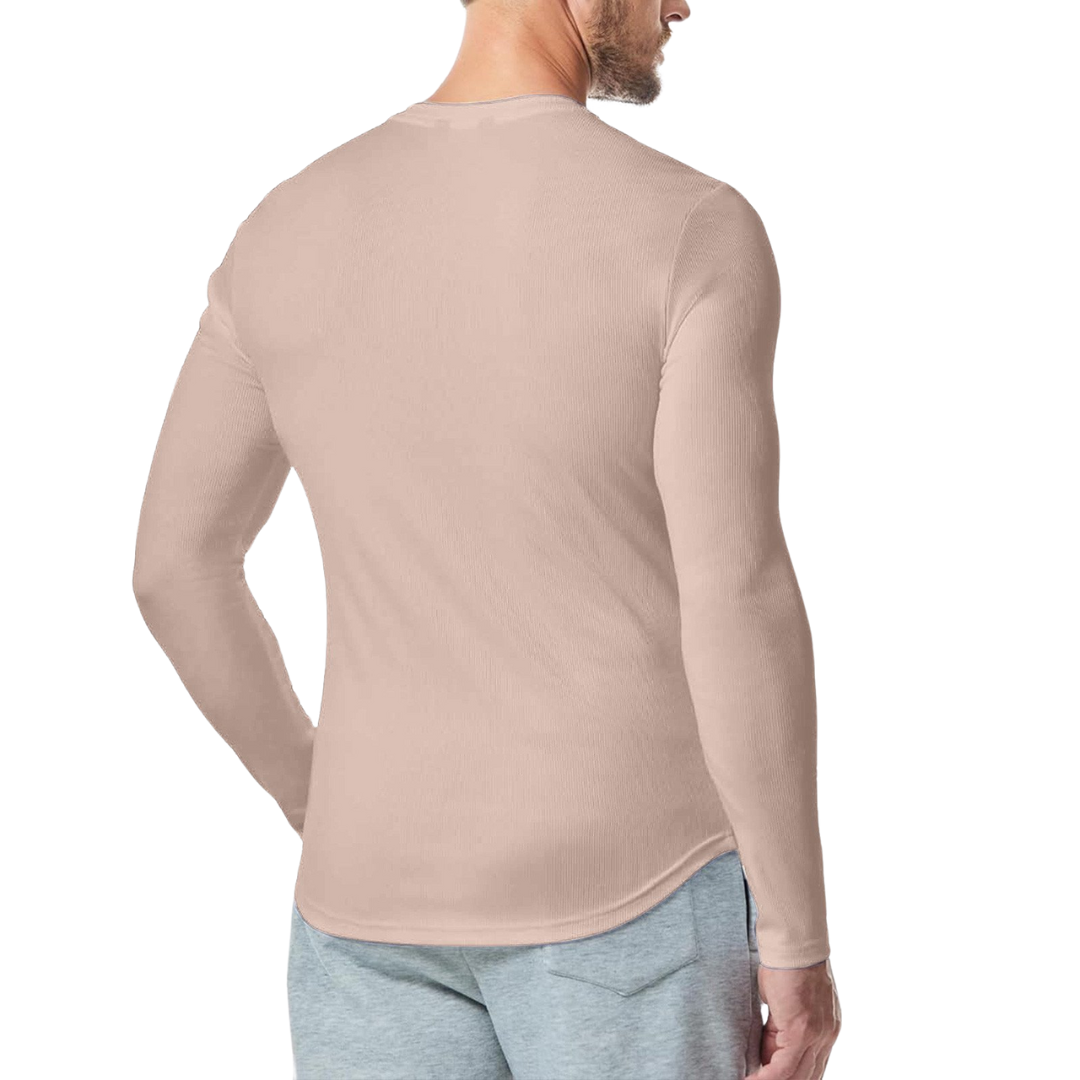 Long Sleeve Textured Muscle Shirt