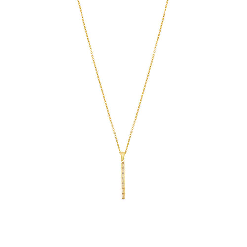 Stone Bar Pendant Necklace - Gold