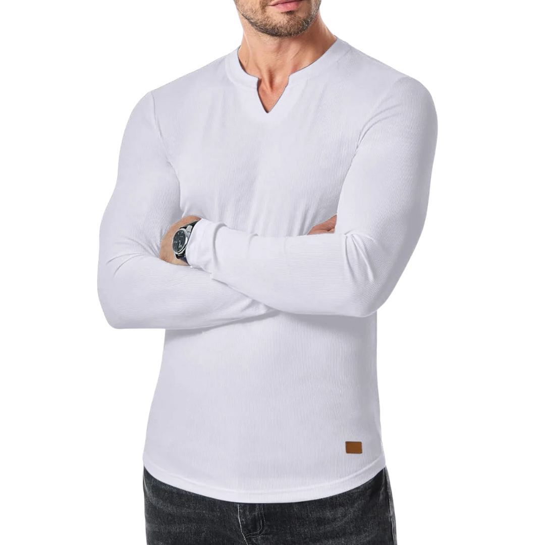 Long Sleeve Textured Muscle Shirt