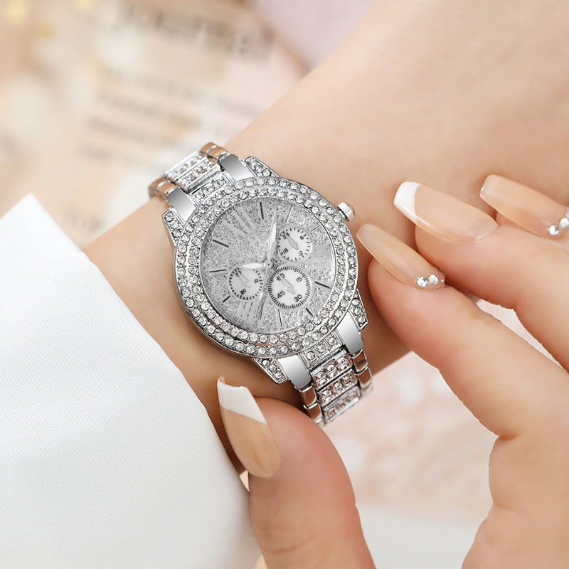 6pcs New Ladies' Gorgeous and Fashionable Silvery Quartz Watch