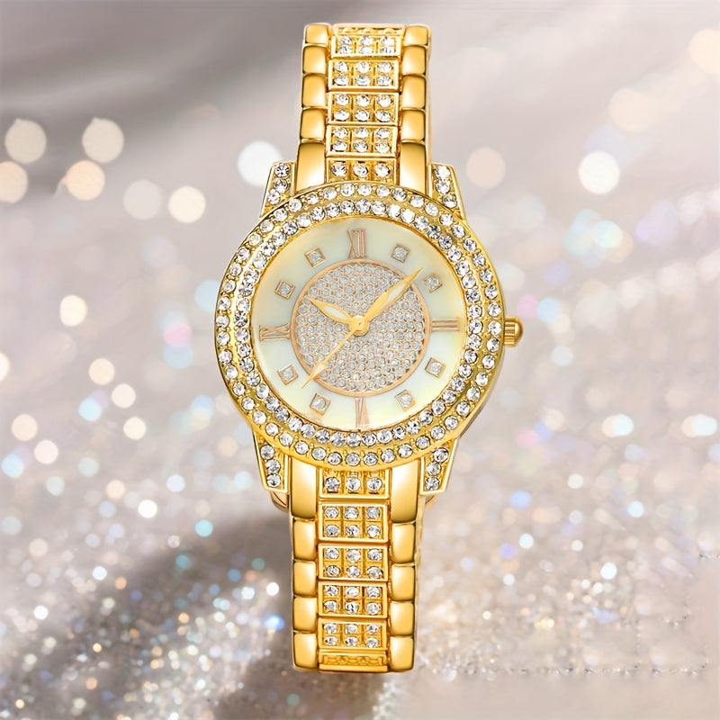 Shimmer Silver Quartz Watch – 6-Piece Gift Set