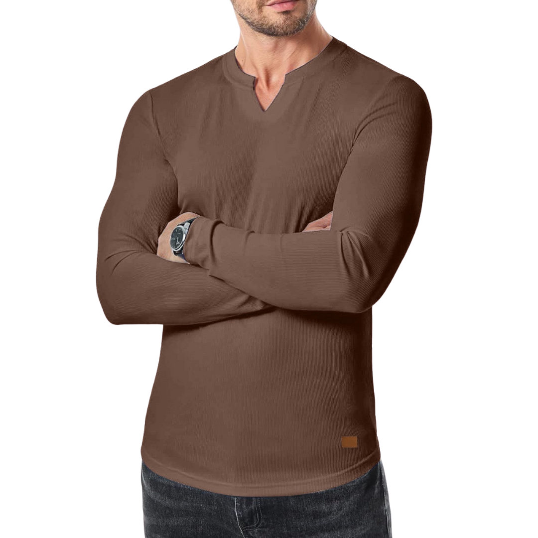 Long Sleeve Textured Muscle Shirt