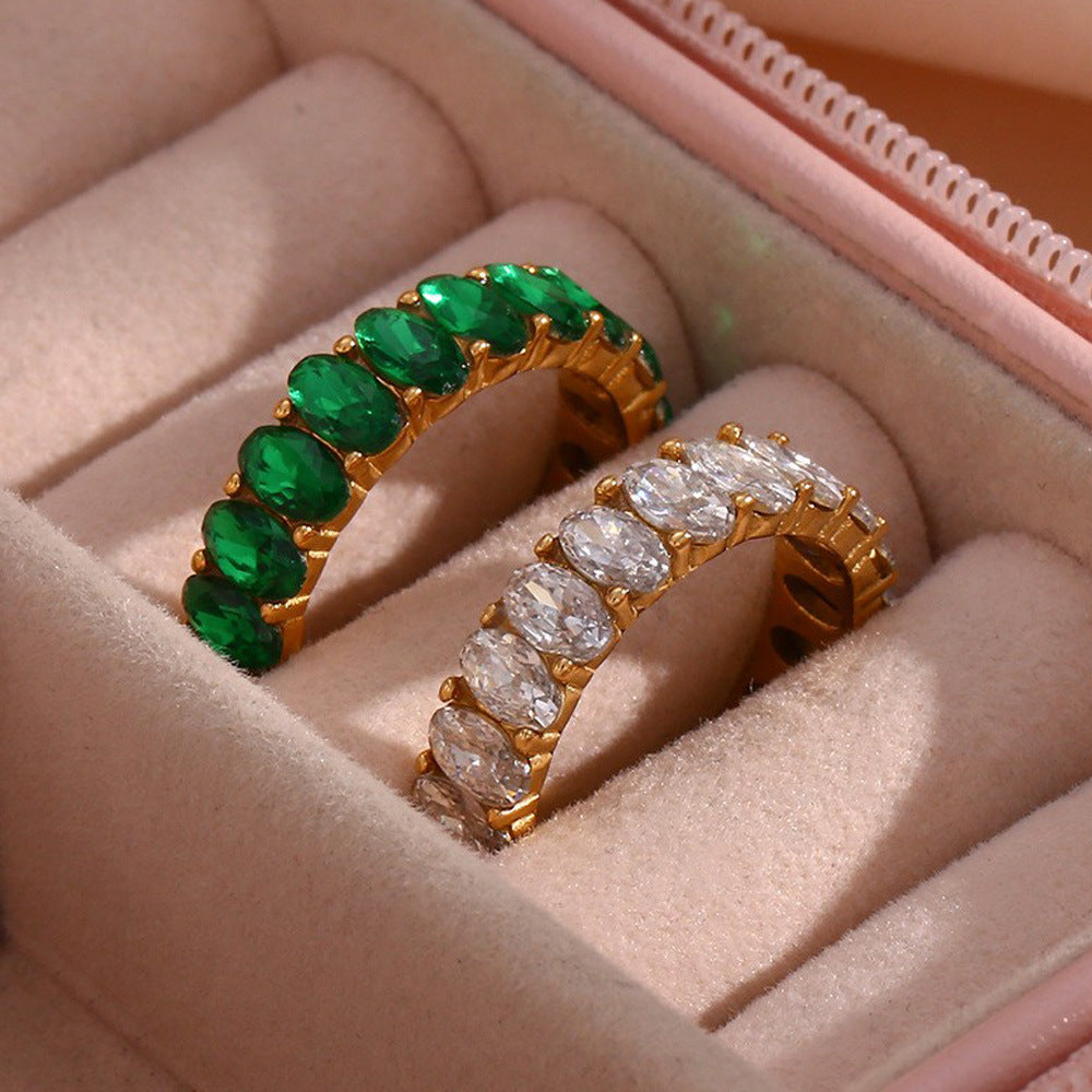 Sami Diamond Simulant Gold Ring