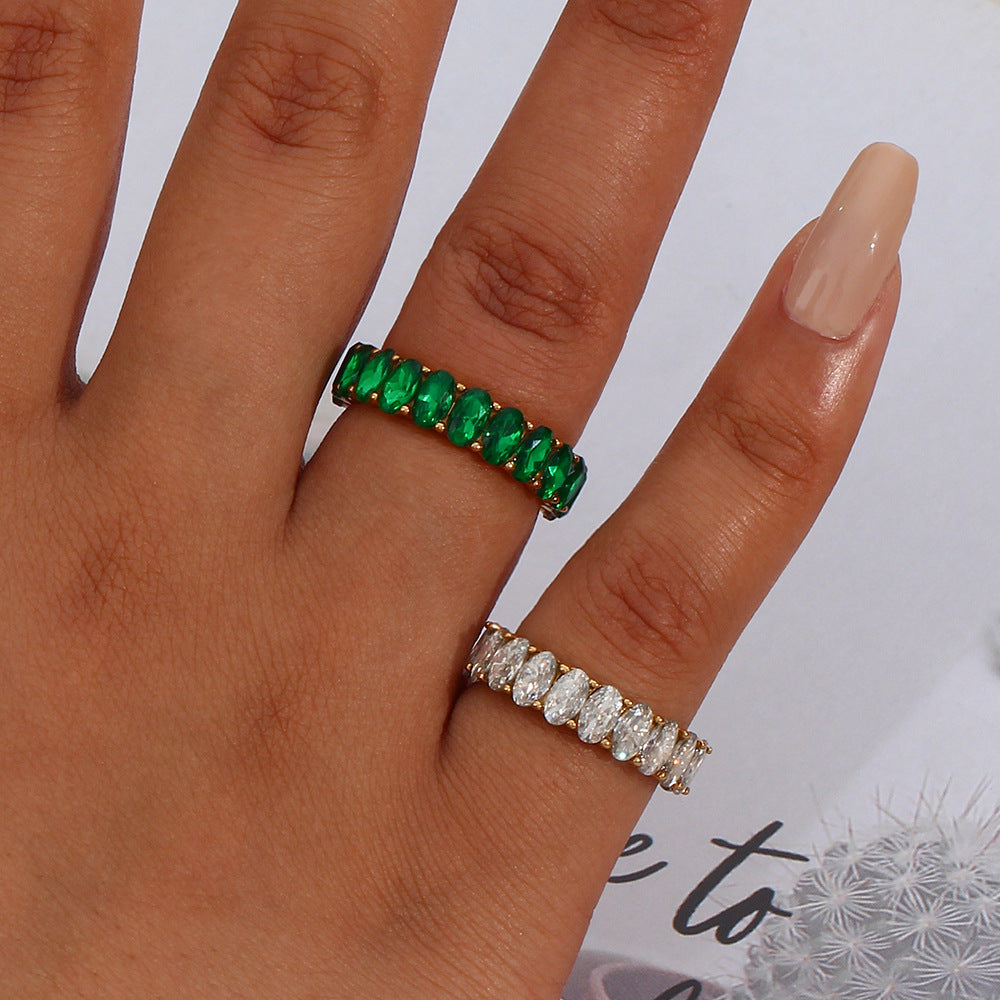 Sami Diamond Simulant Gold Ring