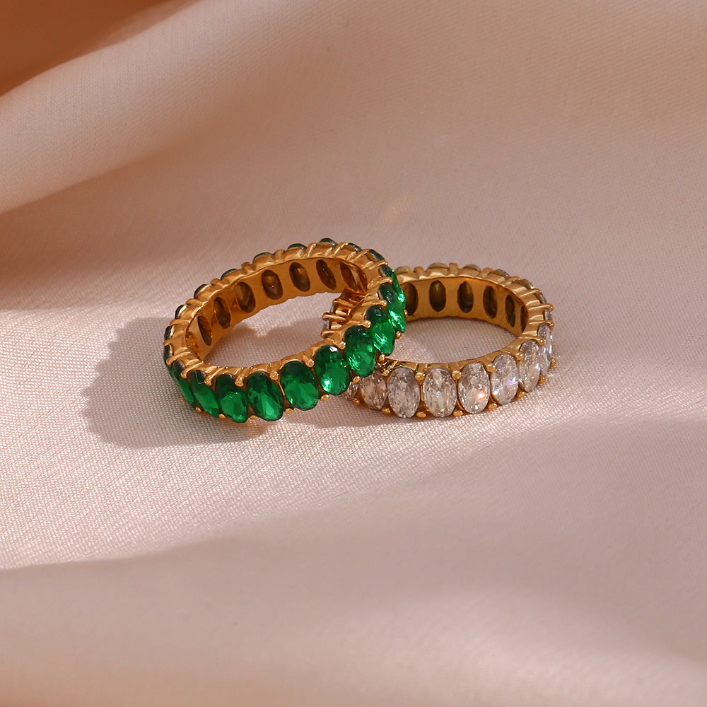 Sami Diamond Simulant Gold Ring