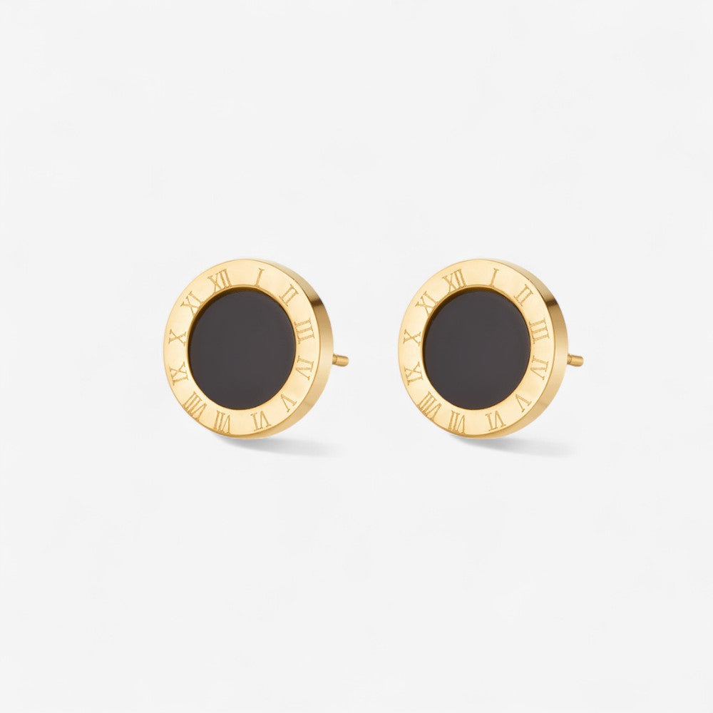 Azalea Black Stud Earrings