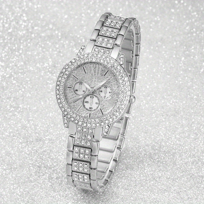 6pcs New Ladies' Gorgeous and Fashionable Silvery Quartz Watch