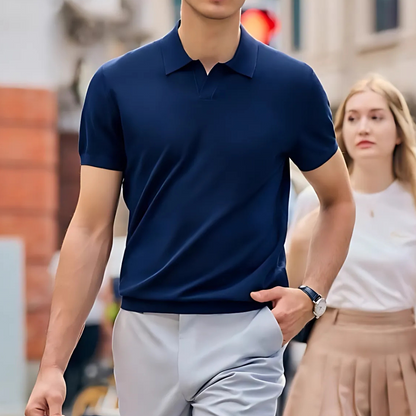 Knitted Muscle Polo Shirt