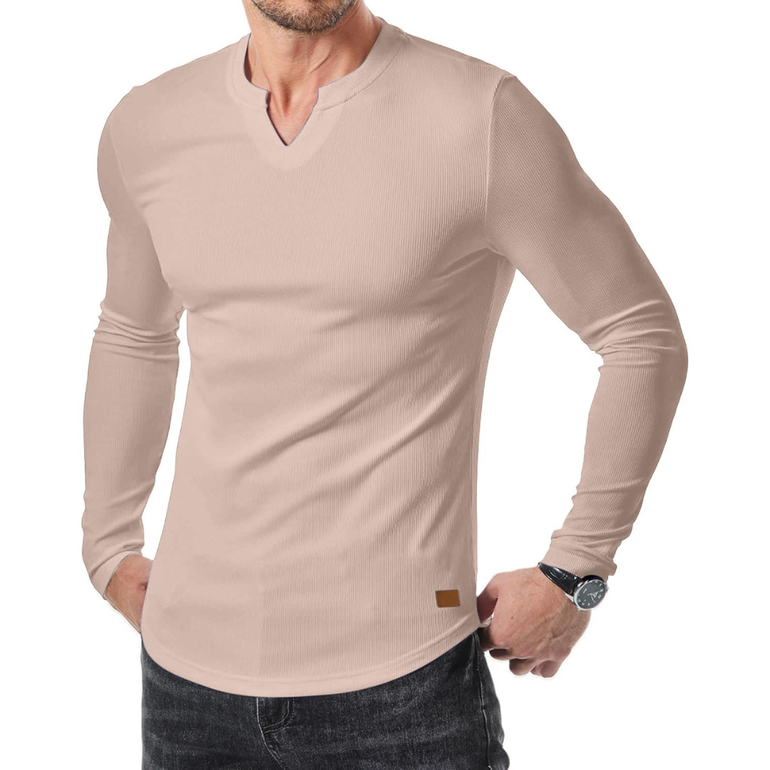 Long Sleeve Textured Muscle Shirt
