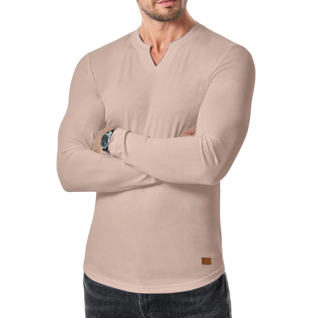 Long Sleeve Textured Muscle Shirt