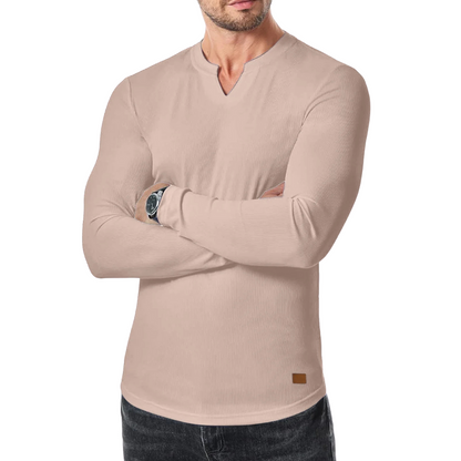 Long Sleeve Textured Muscle Shirt