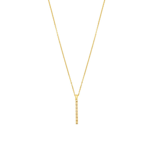 Stone Bar Pendant Necklace - Gold
