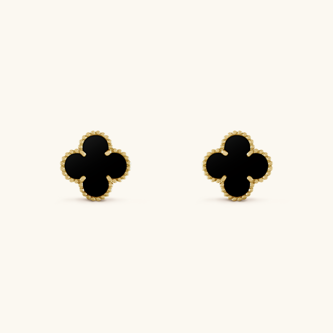 Clover Black Earrings