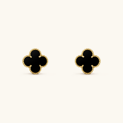 Clover Black Earrings