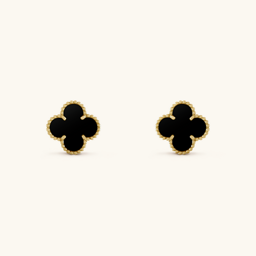 Clover Black Earrings