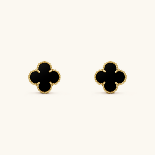 Clover Black Earrings