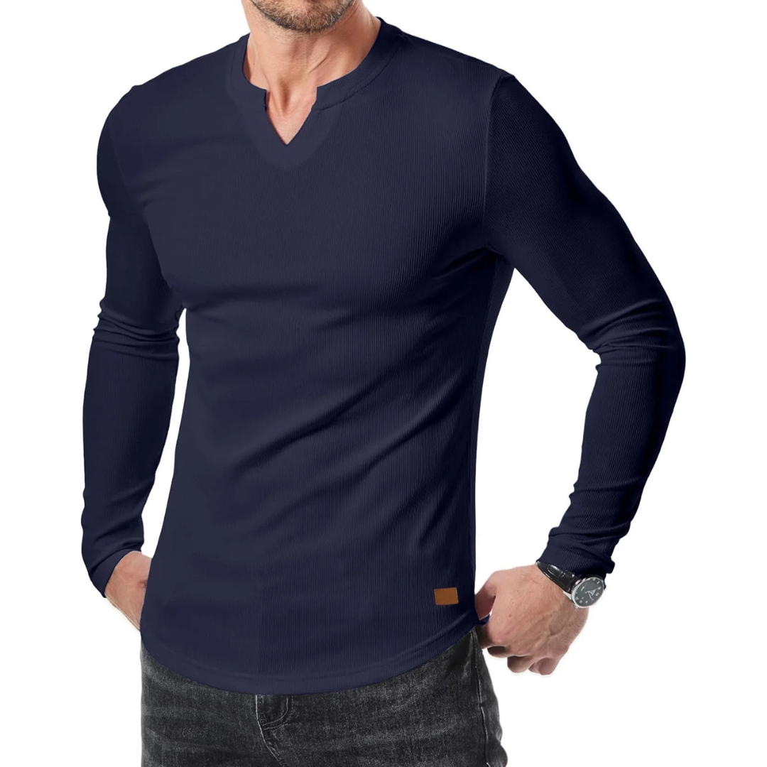 Long Sleeve Textured Muscle Shirt