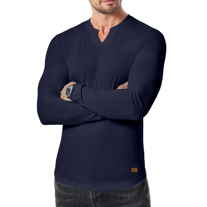 Long Sleeve Textured Muscle Shirt