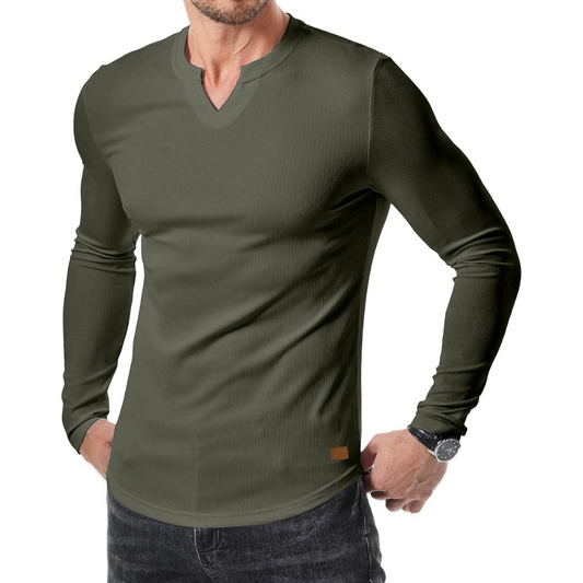 Long Sleeve Textured Muscle Shirt