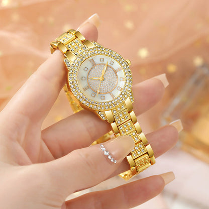 Shimmer Silver Quartz Watch – 6-Piece Gift Set