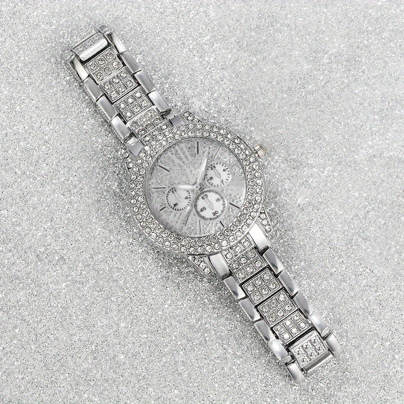 6pcs New Ladies' Gorgeous and Fashionable Silvery Quartz Watch