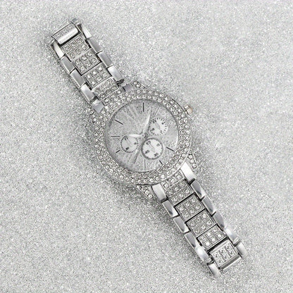 6pcs New Ladies' Gorgeous and Fashionable Silvery Quartz Watch