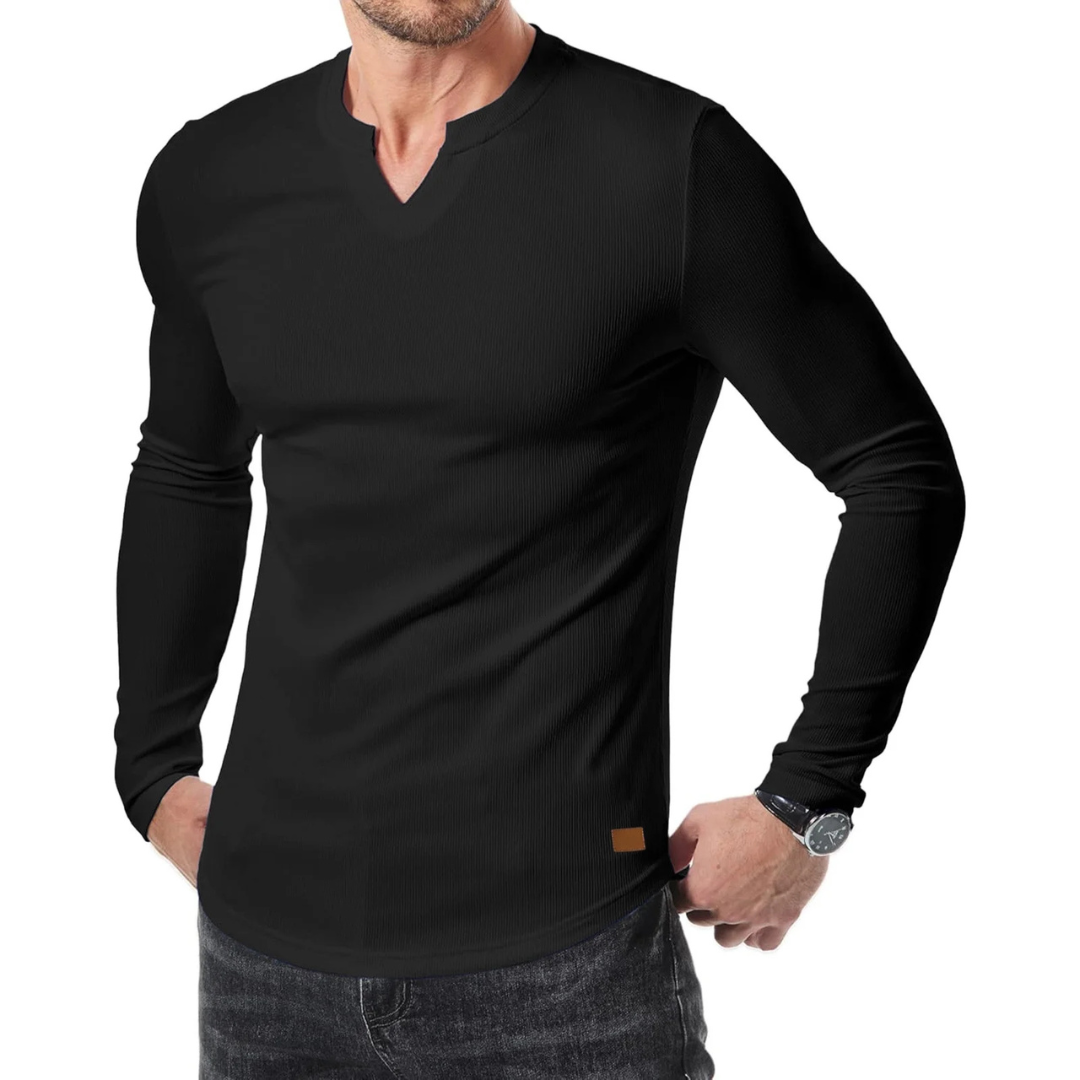 Long Sleeve Textured Muscle Shirt