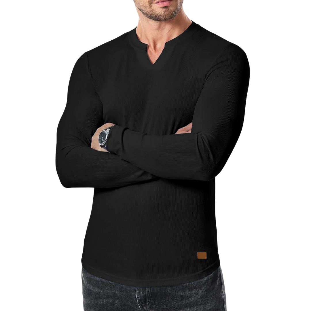 Long Sleeve Textured Muscle Shirt
