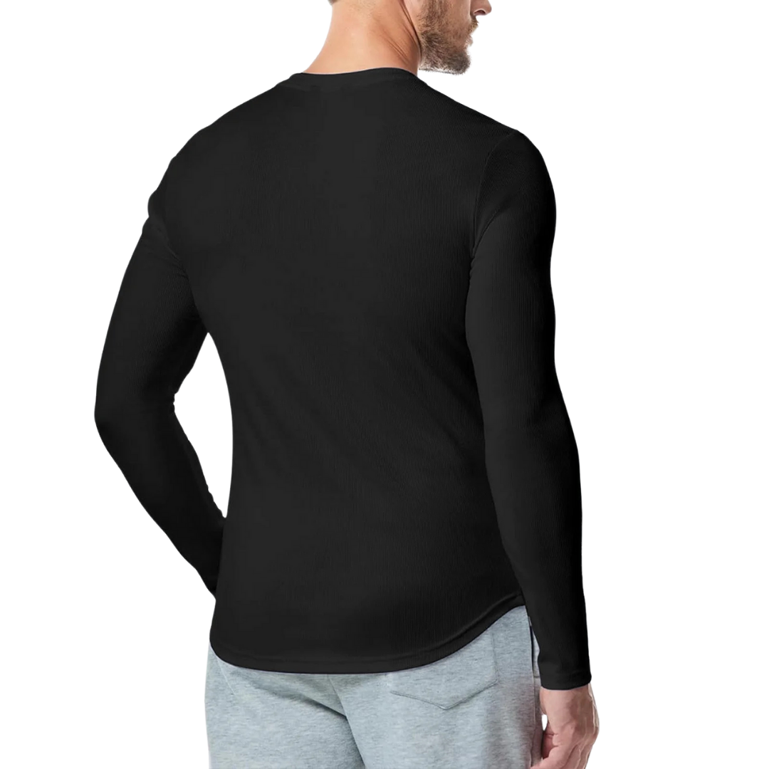 Long Sleeve Textured Muscle Shirt
