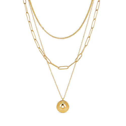 Cleopatra Triple Layered Necklace - Gold