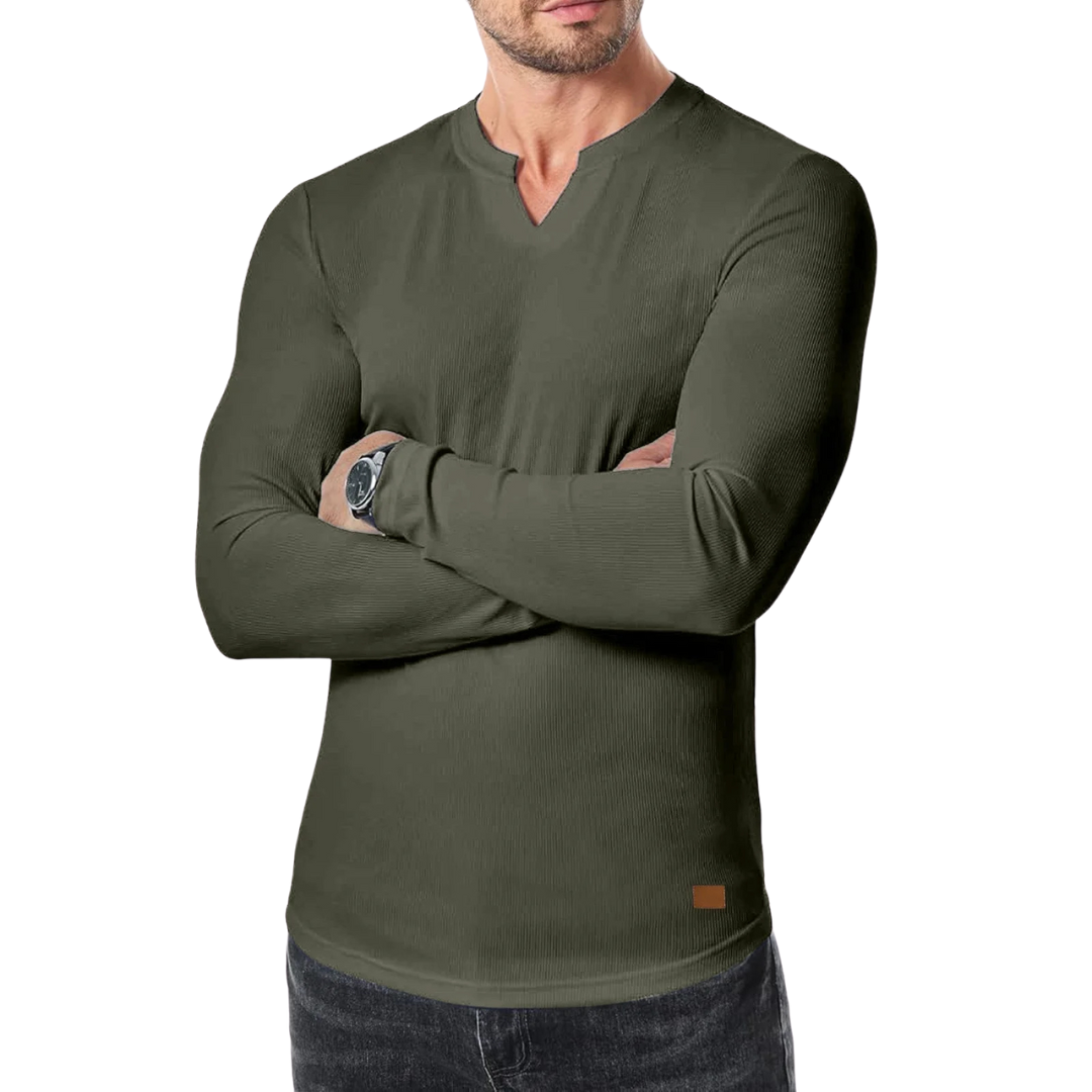 Long Sleeve Textured Muscle Shirt