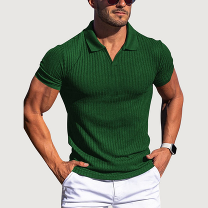 Ribbed Polo Muscle Shirt