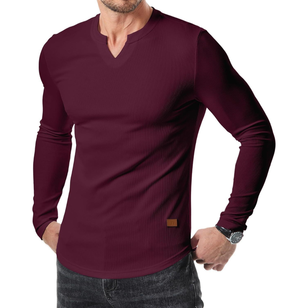 Long Sleeve Textured Muscle Shirt