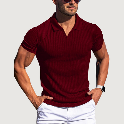 Ribbed Polo Muscle Shirt