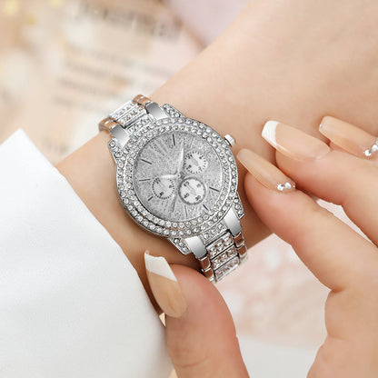 6pcs New Ladies' Gorgeous and Fashionable Silvery Quartz Watch