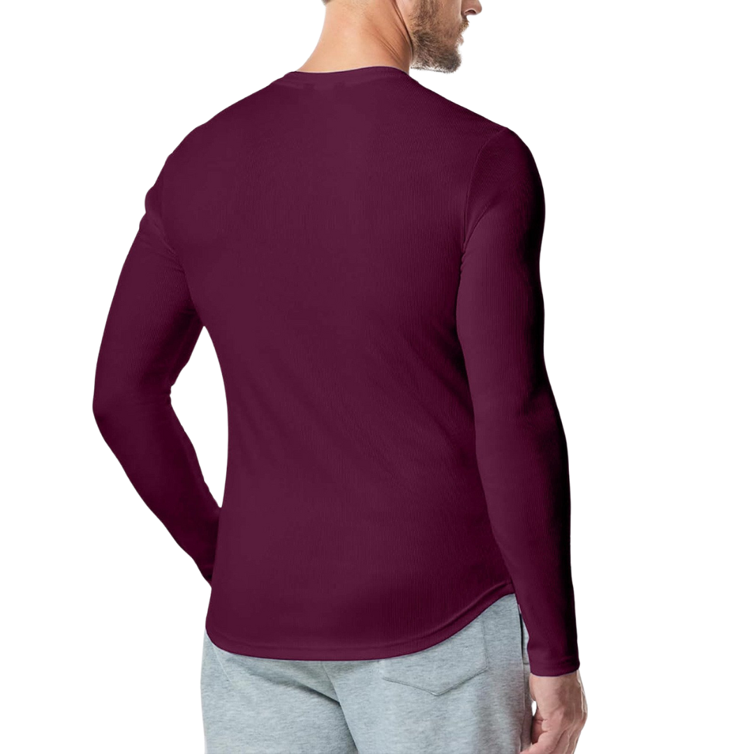 Long Sleeve Textured Muscle Shirt