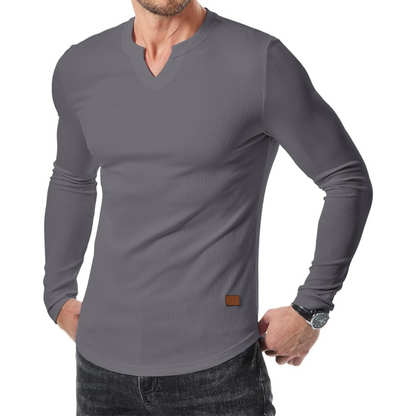 Long Sleeve Textured Muscle Shirt
