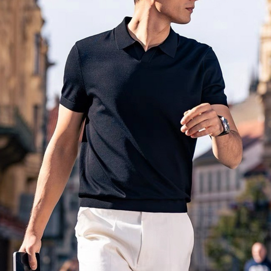 Knitted Muscle Polo Shirt