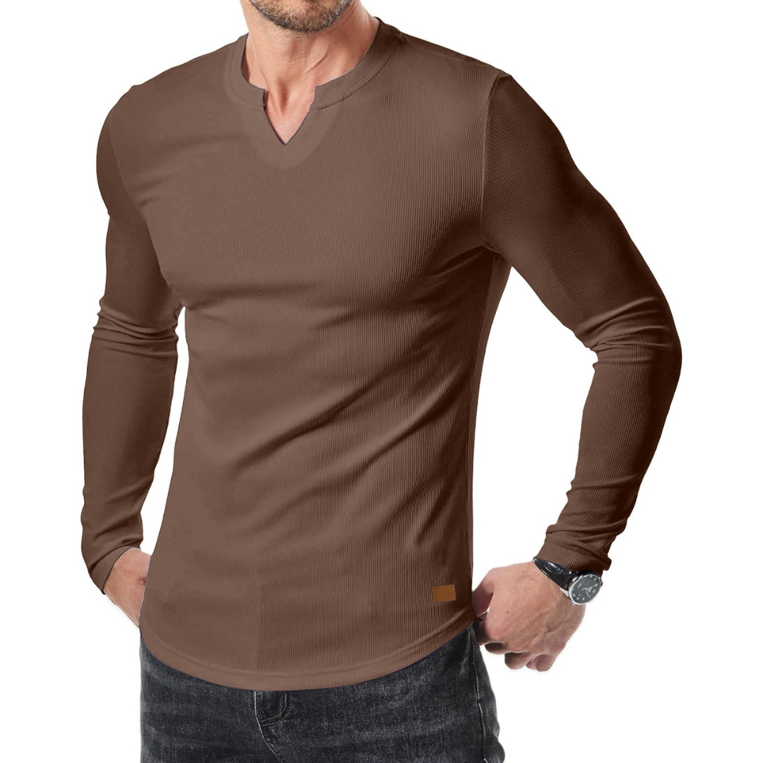 Long Sleeve Textured Muscle Shirt