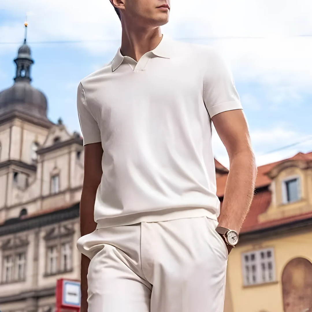 Knitted Muscle Polo Shirt