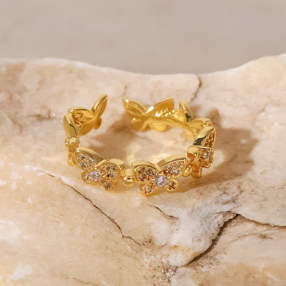 Lunaria Butterfly Ring