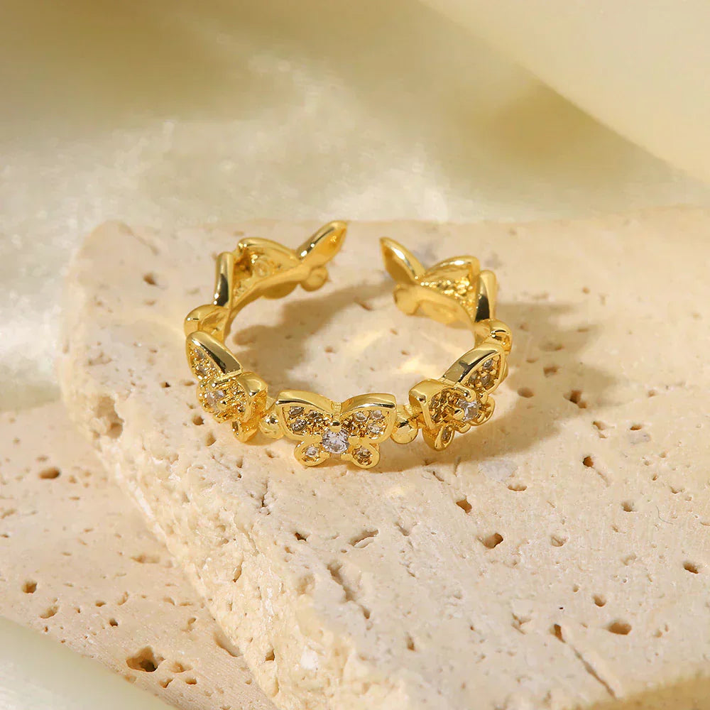 Lunaria Butterfly Ring