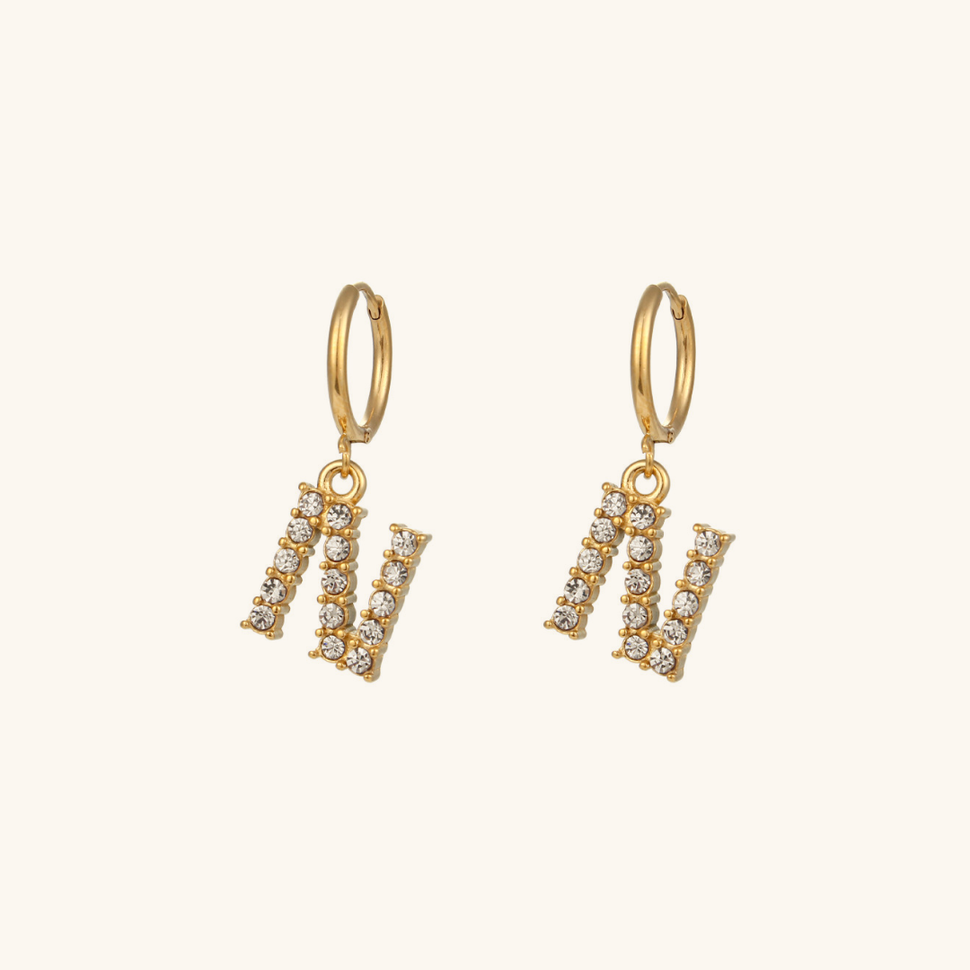 Velora Initial Letter Earrings