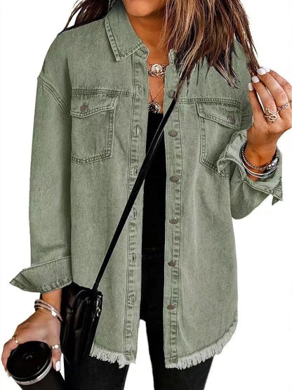 Elara™ Women’s Signature Denim Jacket – Timeless Casual Style