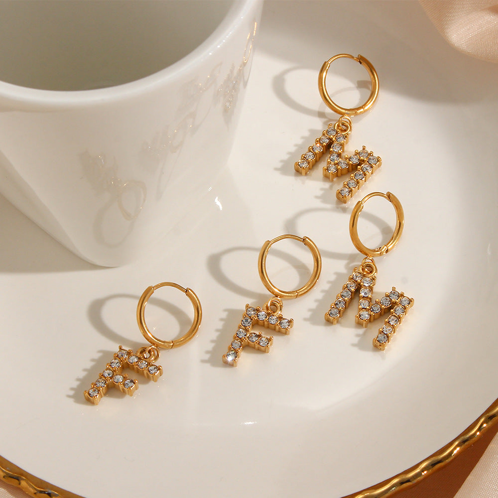 Velora Initial Letter Earrings