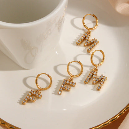 Velora Initial Letter Earrings