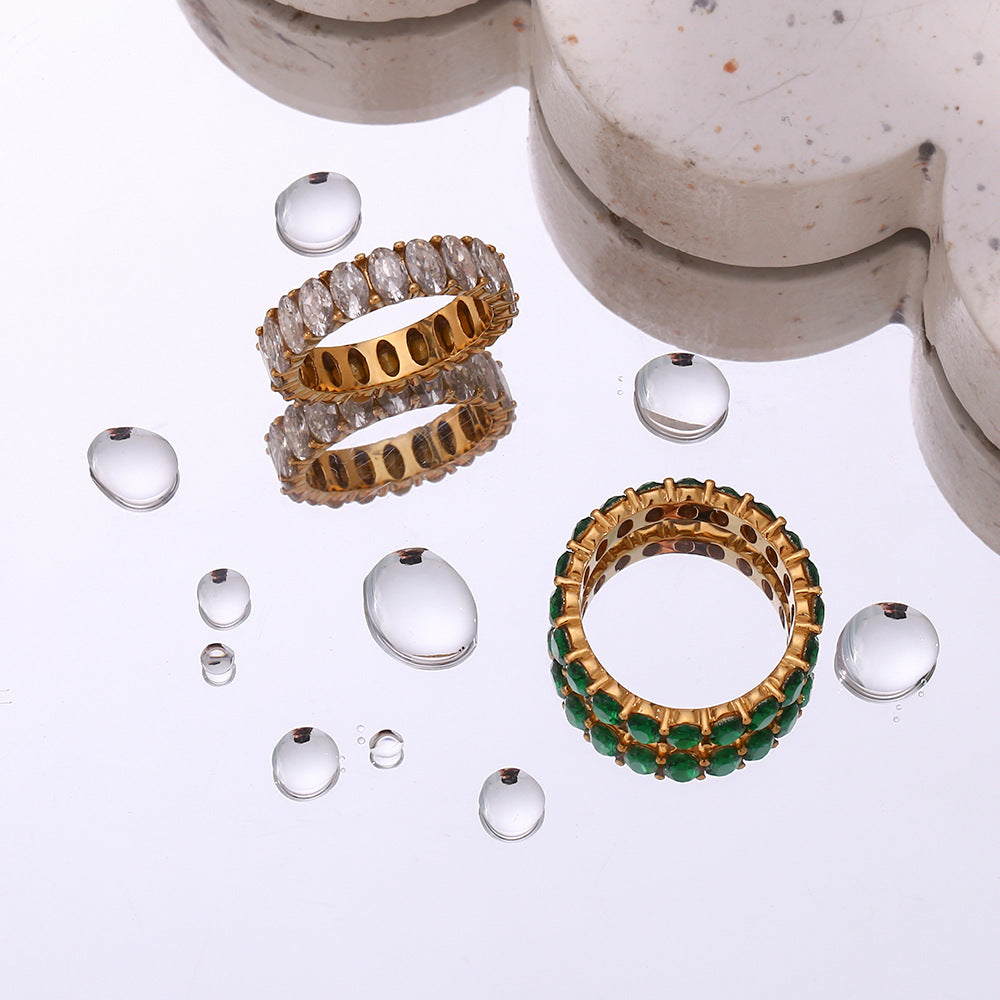 Sami Diamond Simulant Gold Ring