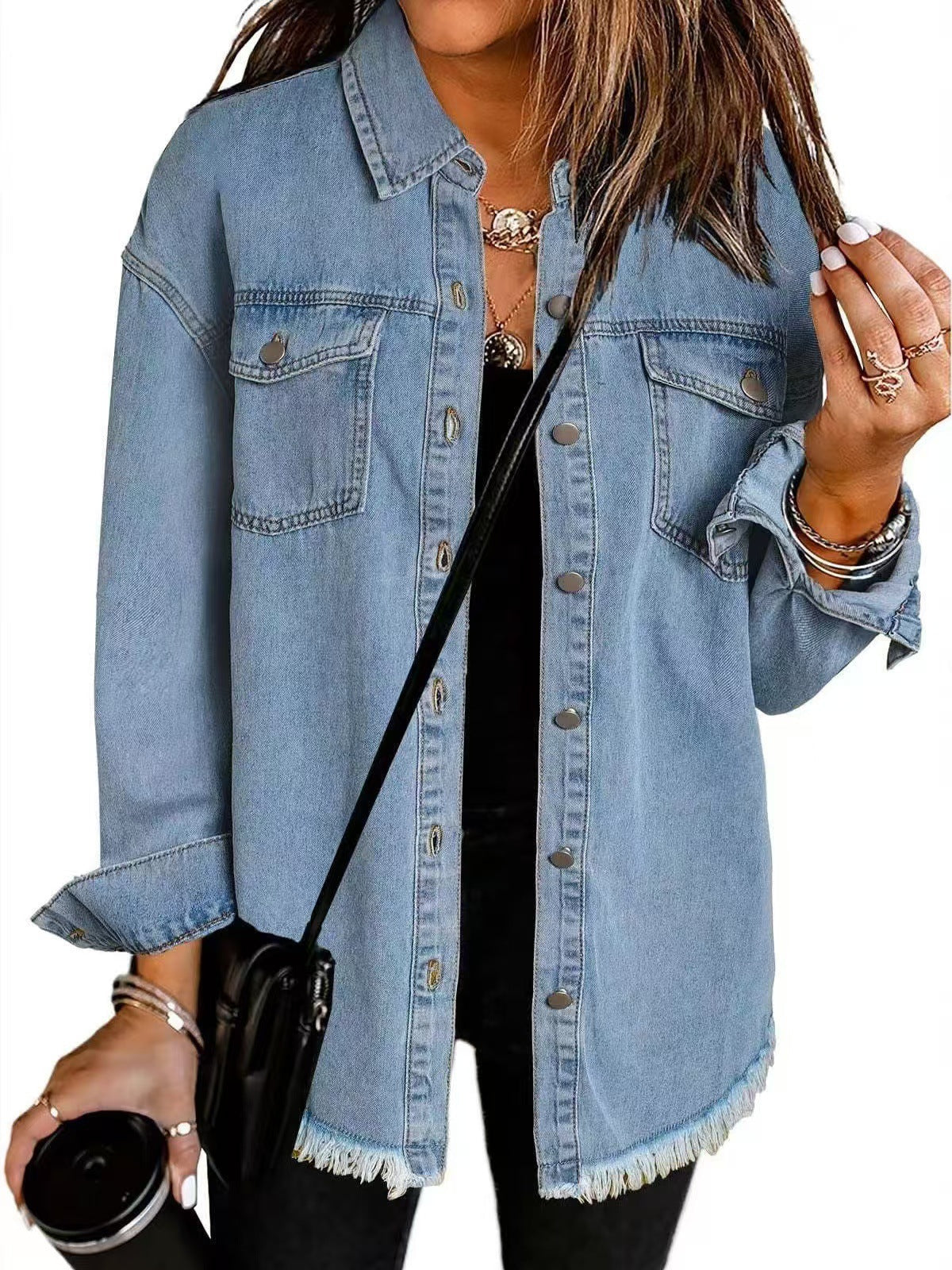 Elara™ Women’s Signature Denim Jacket – Timeless Casual Style