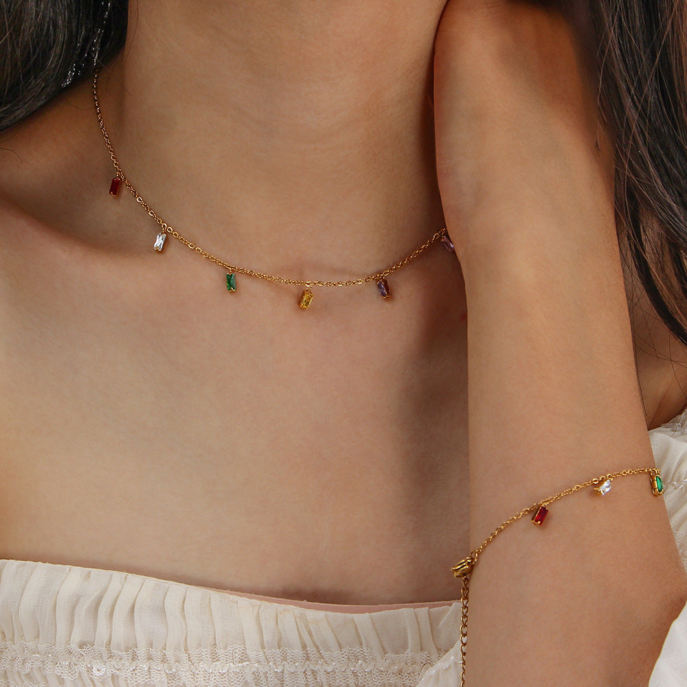 Aura Gold Gemstone Necklace